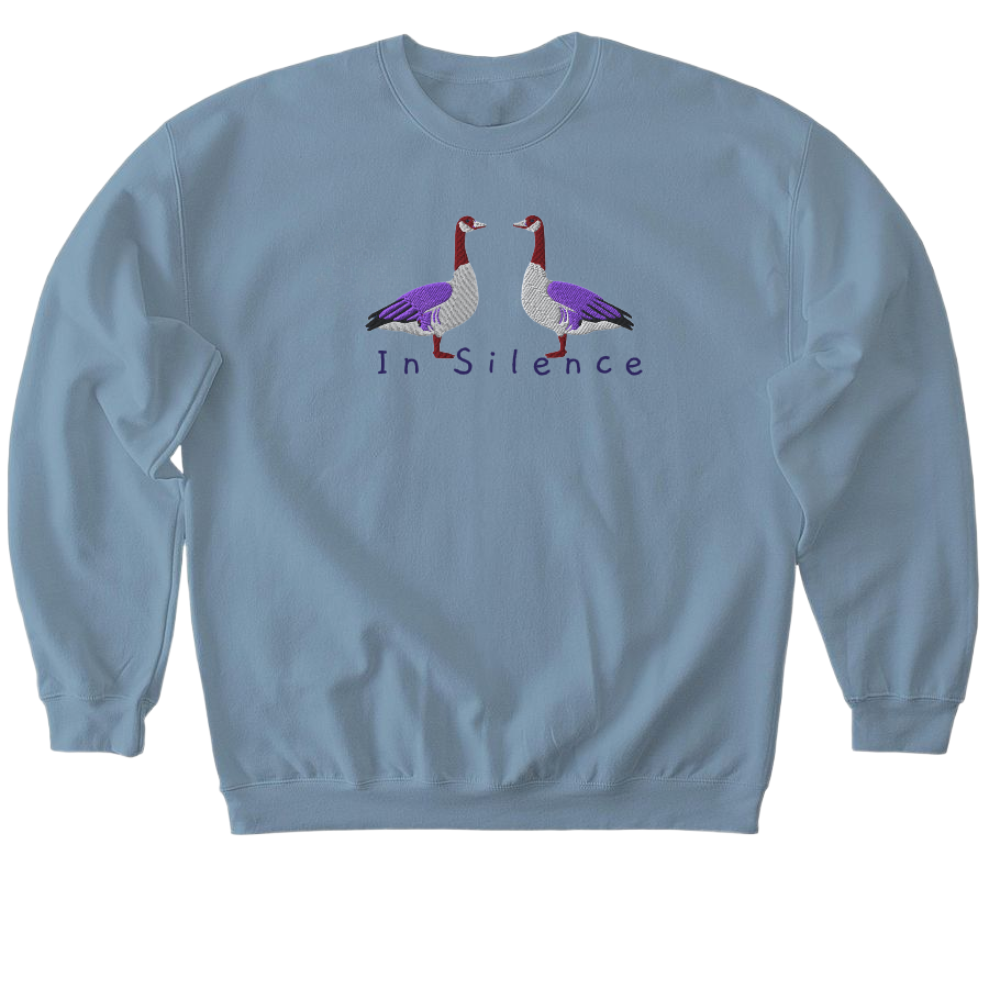 In Silence Vintage Bird Re-Craft Embroidery Unisex Sweatshirt