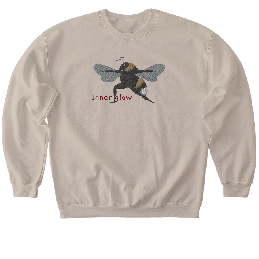 Inner glow Bee Yoga Vintage Embroidery Unisex Sweatshirt