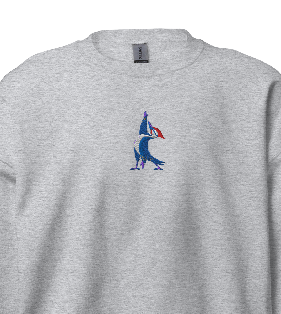 Woodpecker Vintage Bird Re-Craft Embroidery Unisex Sweatshirt