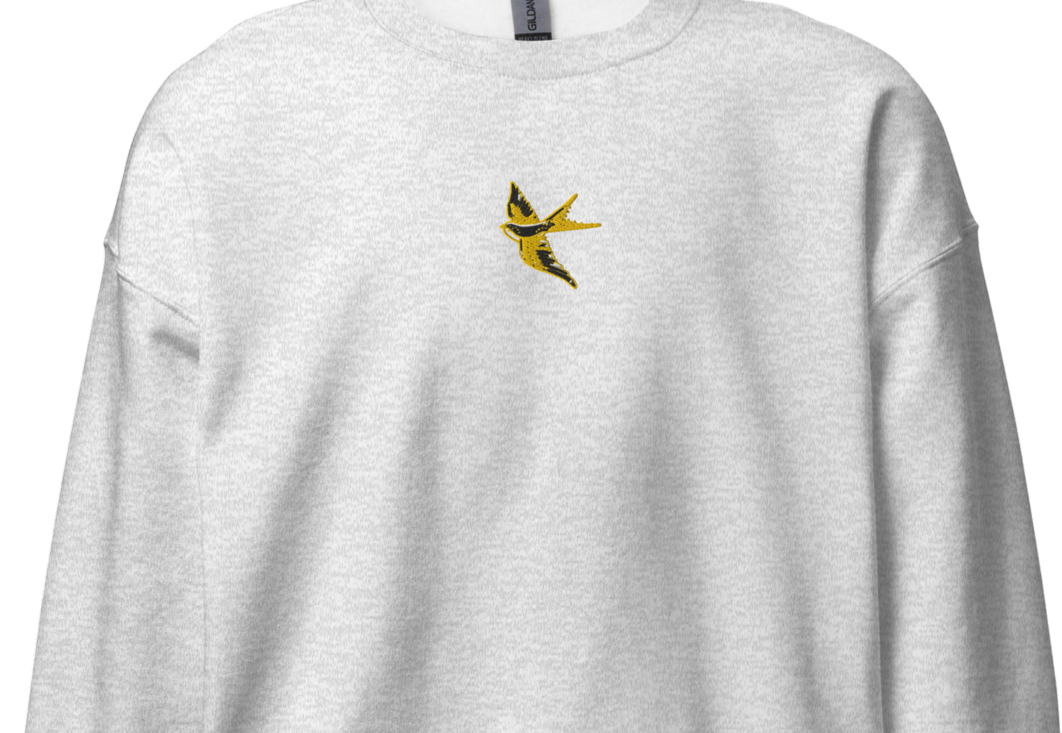 I am cold Gold Swallow Vintage Bird Re-Craft Embroidery Unisex Sweatshirt