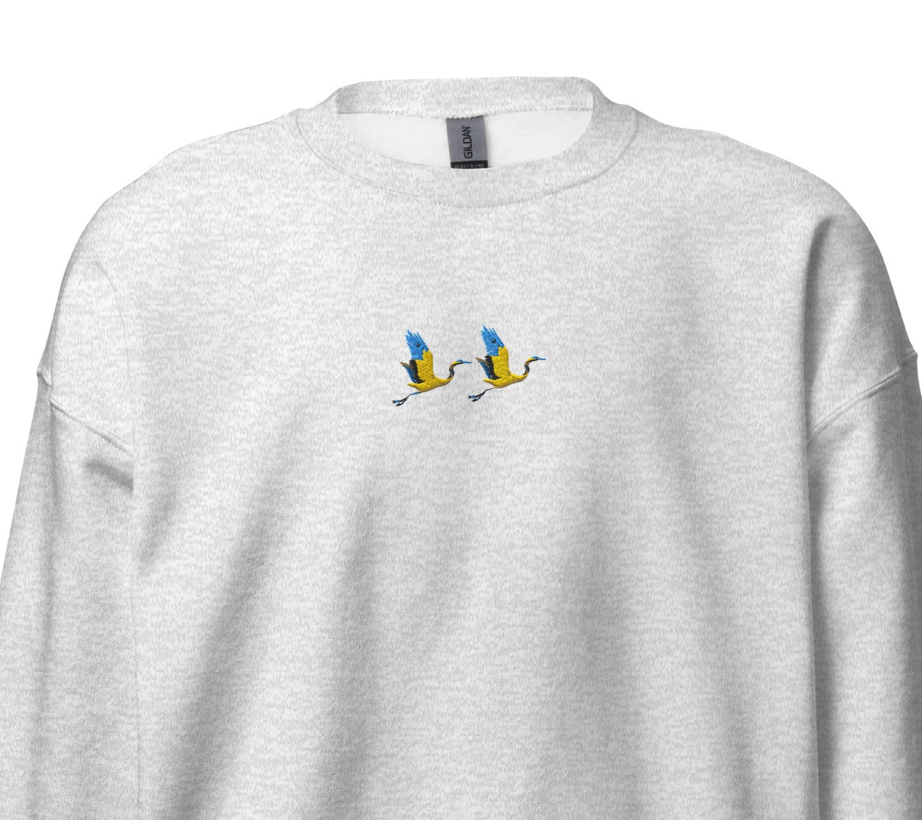 I am cold Crane Vintage Bird Re-Craft Embroidery Unisex Sweatshirt