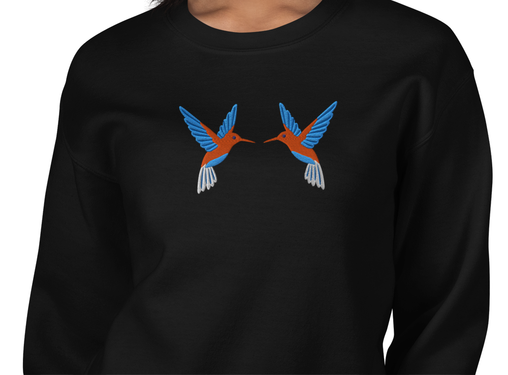 Hummingbird Vintage Re-Craft Embroidery Unisex Sweatshirt