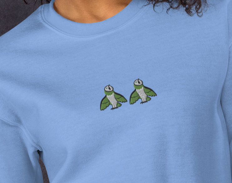 I am cold Owl Vintage Bird Re-Craft Embroidery Unisex Sweatshirt