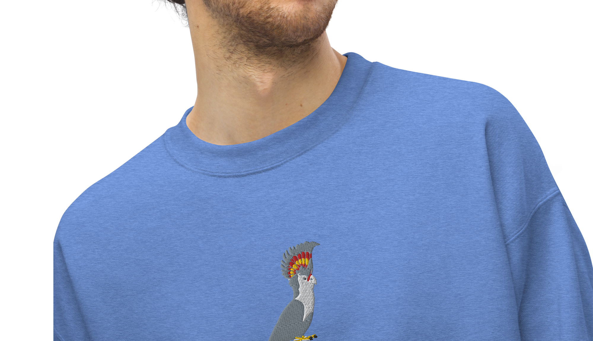 Major Mitchell’s cockatoo Vintage Bird Re-Craft Embroidery Unisex Sweatshirt