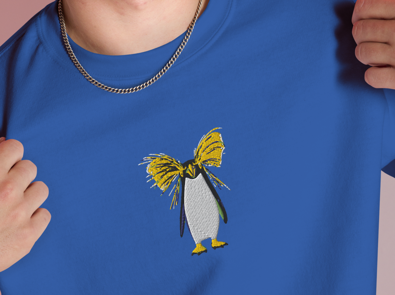 Northern Rockhopper Penguin Embroidery Unisex Sweatshirt